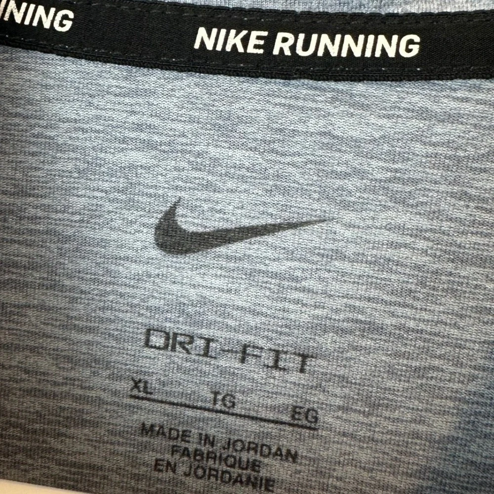 Nike Running Shirt Men XL Dri-FIT Blue Heathered Quarter Zip Pullover Activewear